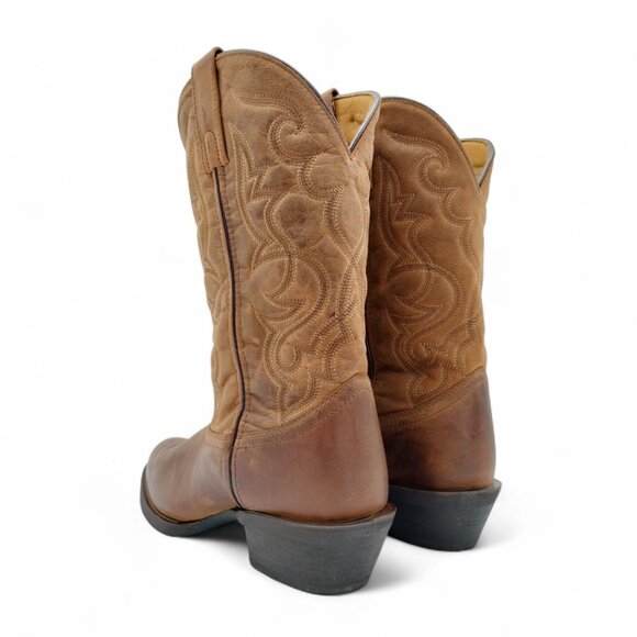 Laredo Maddie Women's Size 8.5 W Distressed Tan Embroidered R Toe Mid Calf Boots - Picture 12 of 16